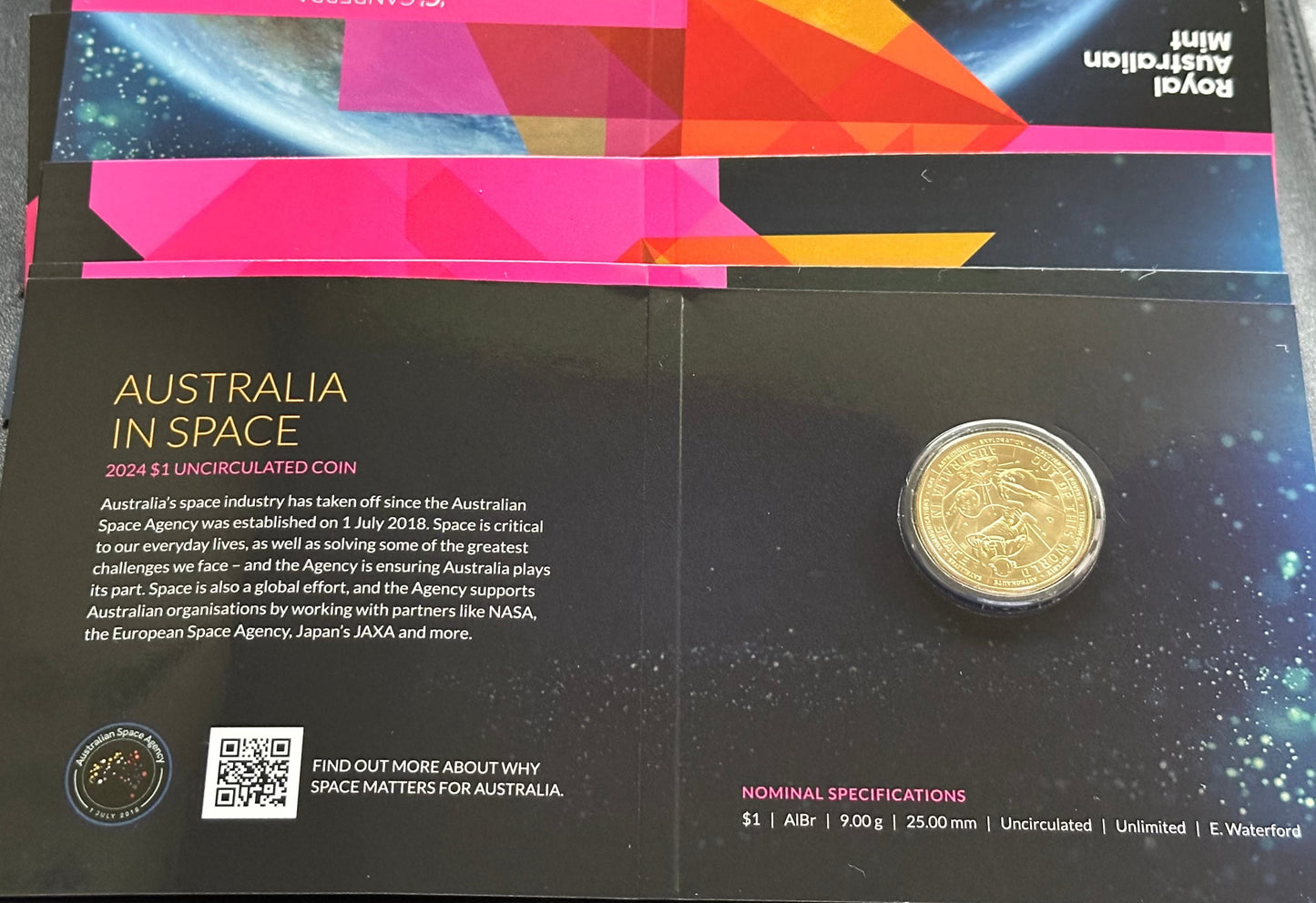2024 $1 Australia In Space Out Of This World Uncirculated C Mintmark Coin