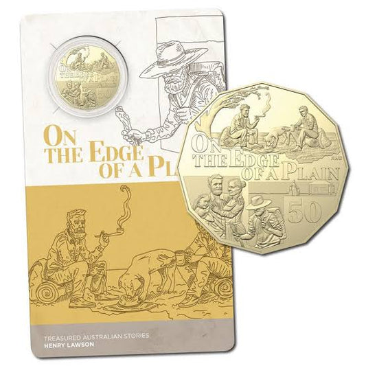 2022 50 cent Henry Lawson’s On The Edge Of A Plain - Gold plated carded coin
