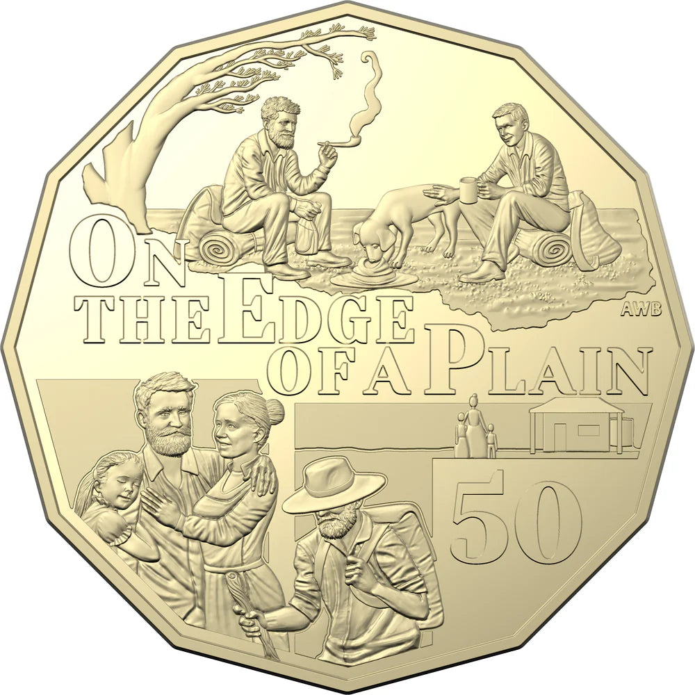 2022 50 cent Henry Lawson’s On The Edge Of A Plain - Gold plated carded coin