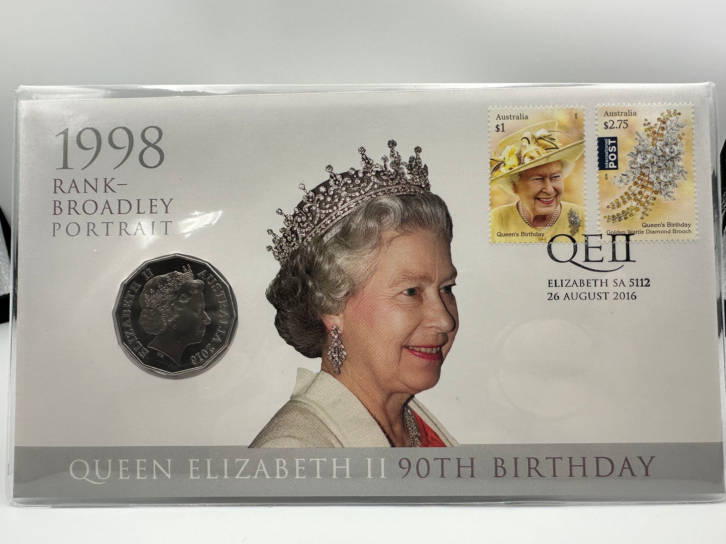 2016 20c-50c Queen Elizabeth II 90th Birthday Stamp and Coin Cover Trio