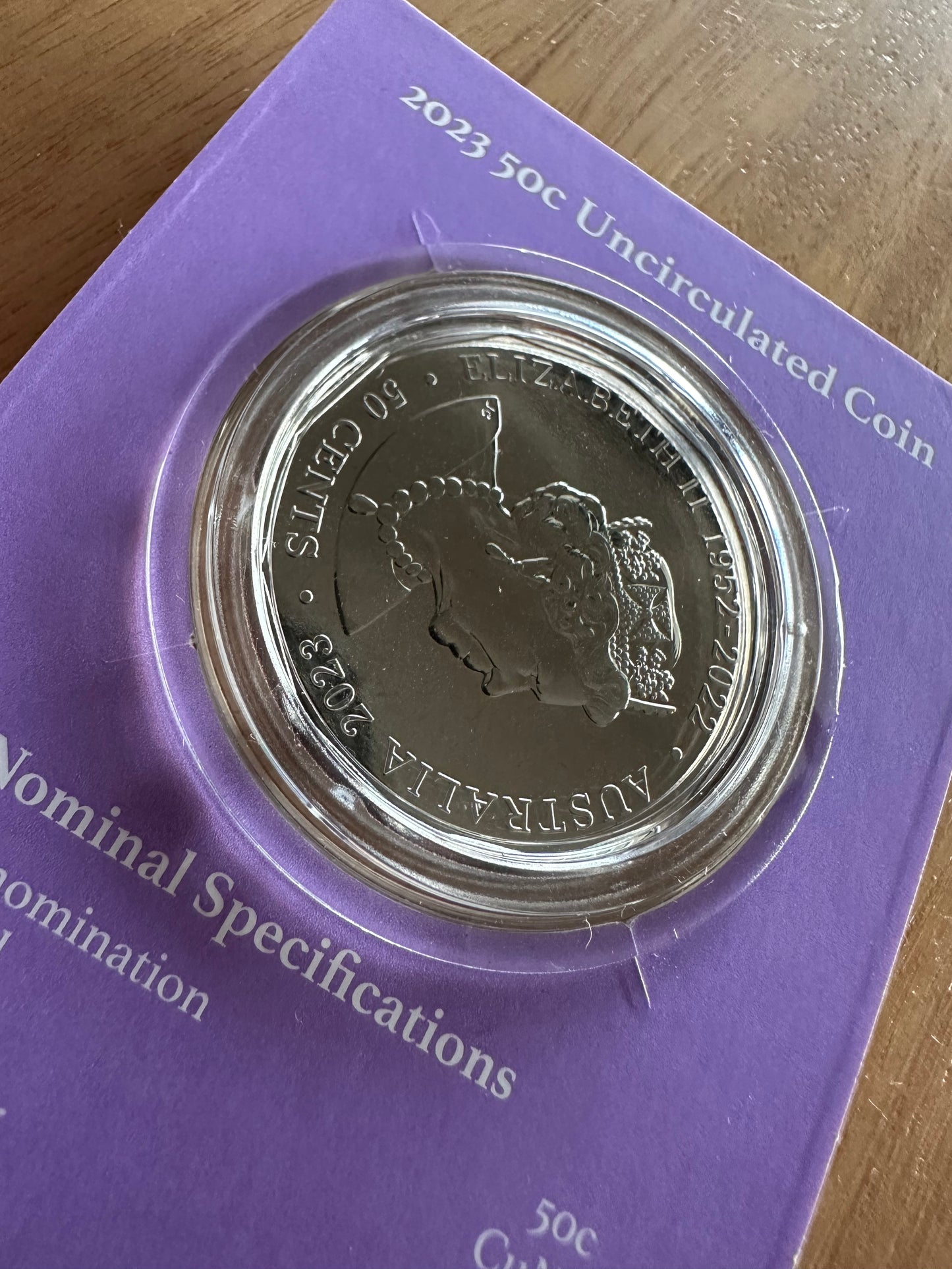 2023 50 cent Elizabeth Regina HM Queen Elizabeth II Commemoration UNC