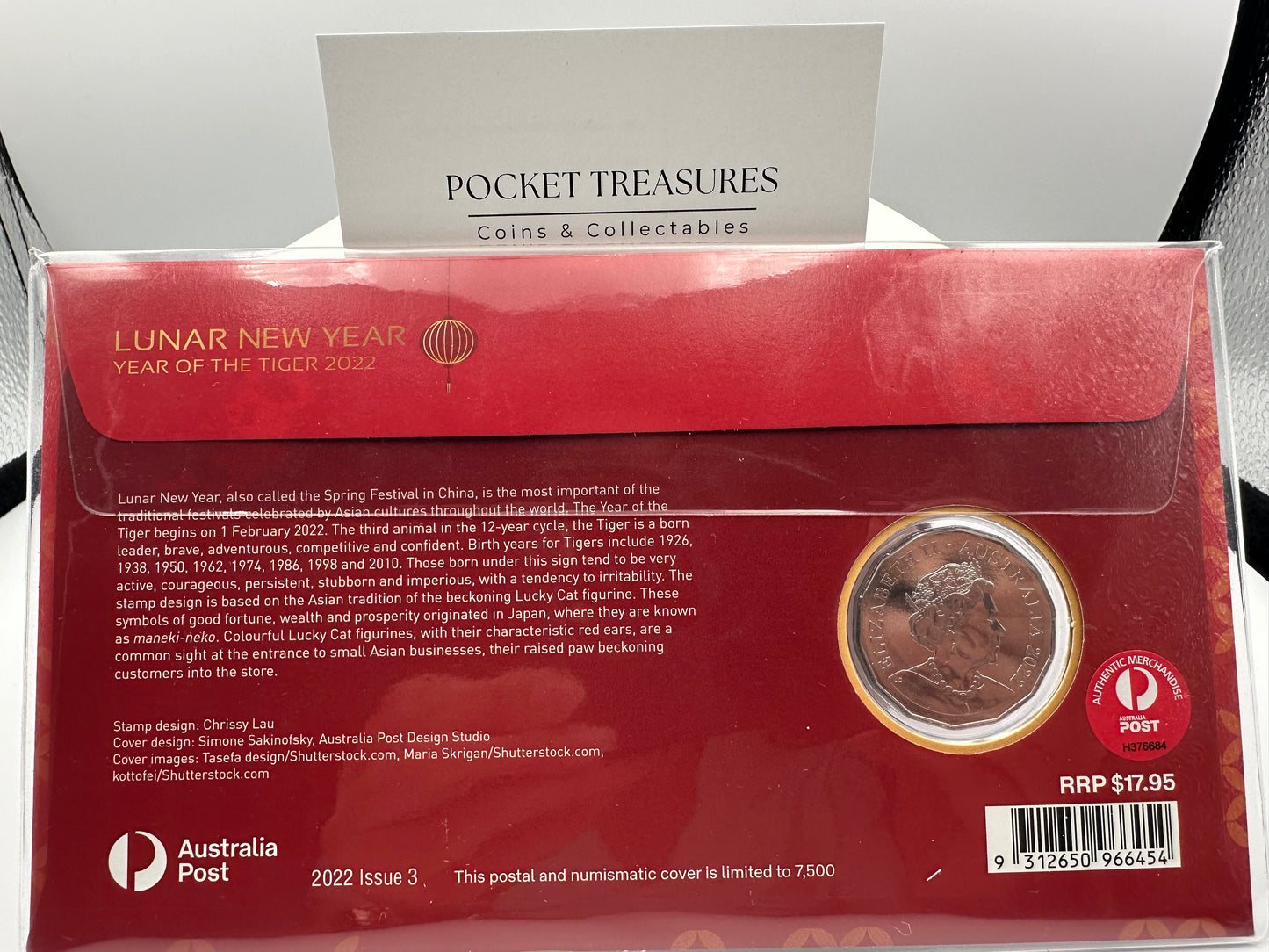 2022 50 cent Year of the Tiger Stamp and Coin Cover PNC (RAM)