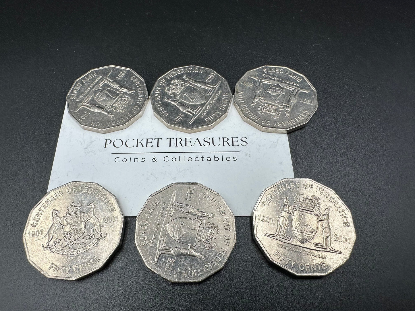 2001 Centenary of Federation WESTERN AUSTRALIA - 20 cent & 50 cent coins- CIRCULATED