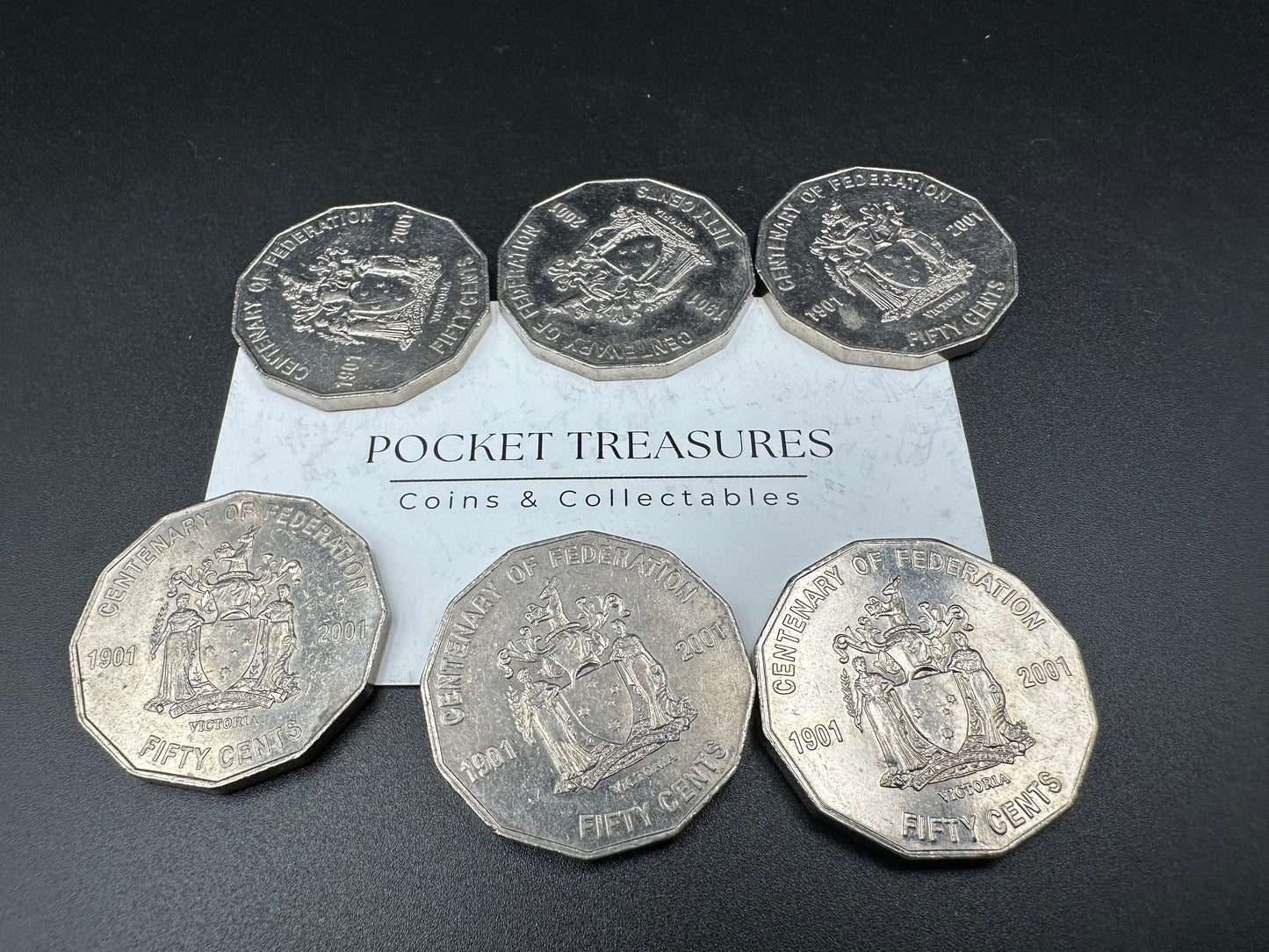 2001 Centenary of Federation VICTORIA - 20 cent & 50 cent coins- CIRCULATED