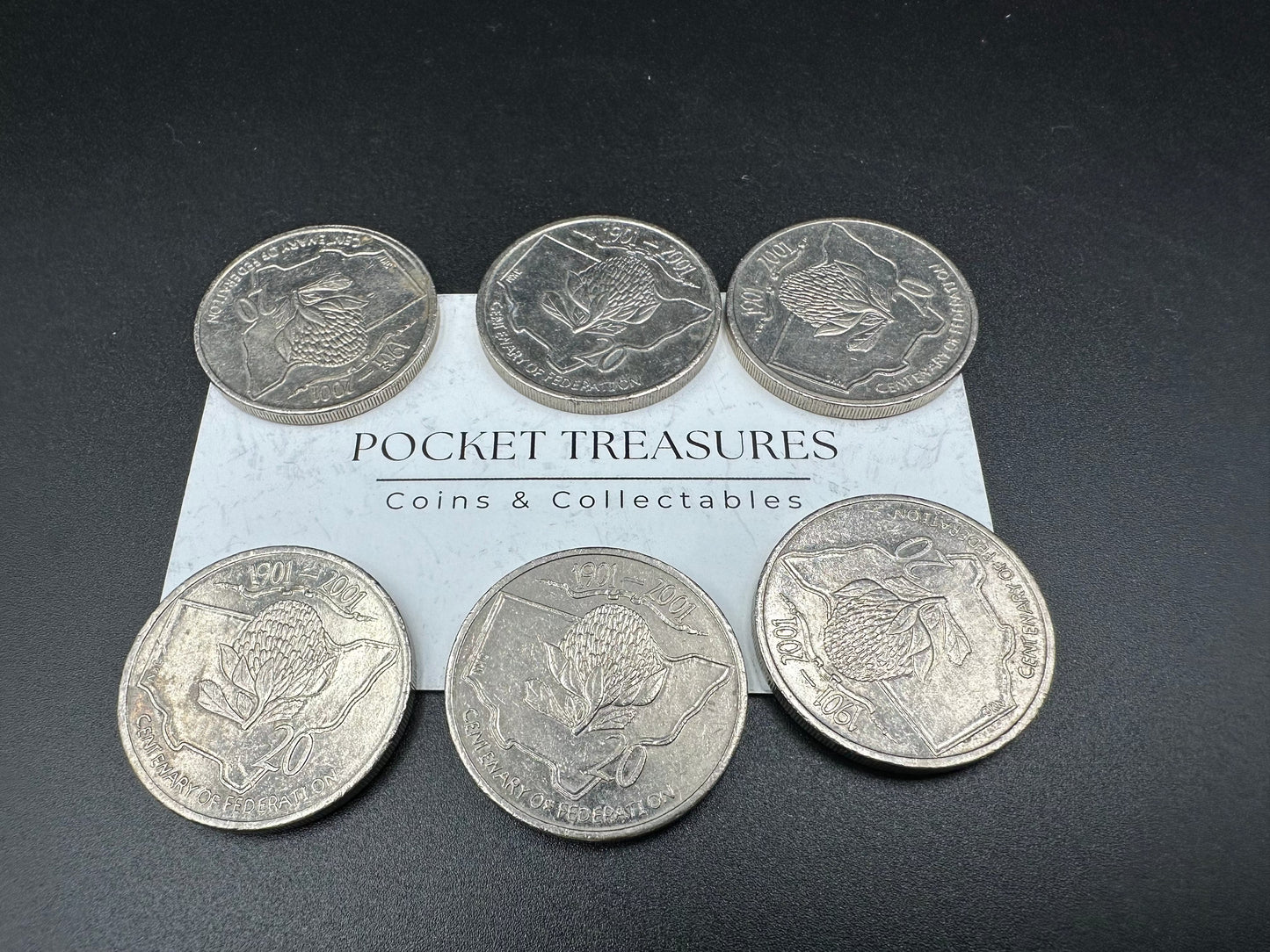 2001 Centenary of Federation NEW SOUTH WALES - 20 cent & 50 cent coins- CIRCULATED