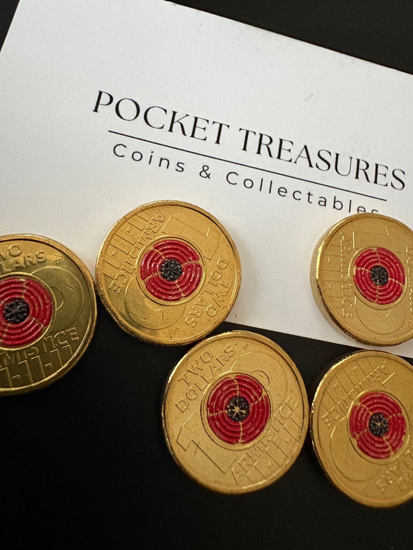 2018 $2 Remembrance Armistice Centenary Red Poppy RAM Coloured Coin - Uncirculated