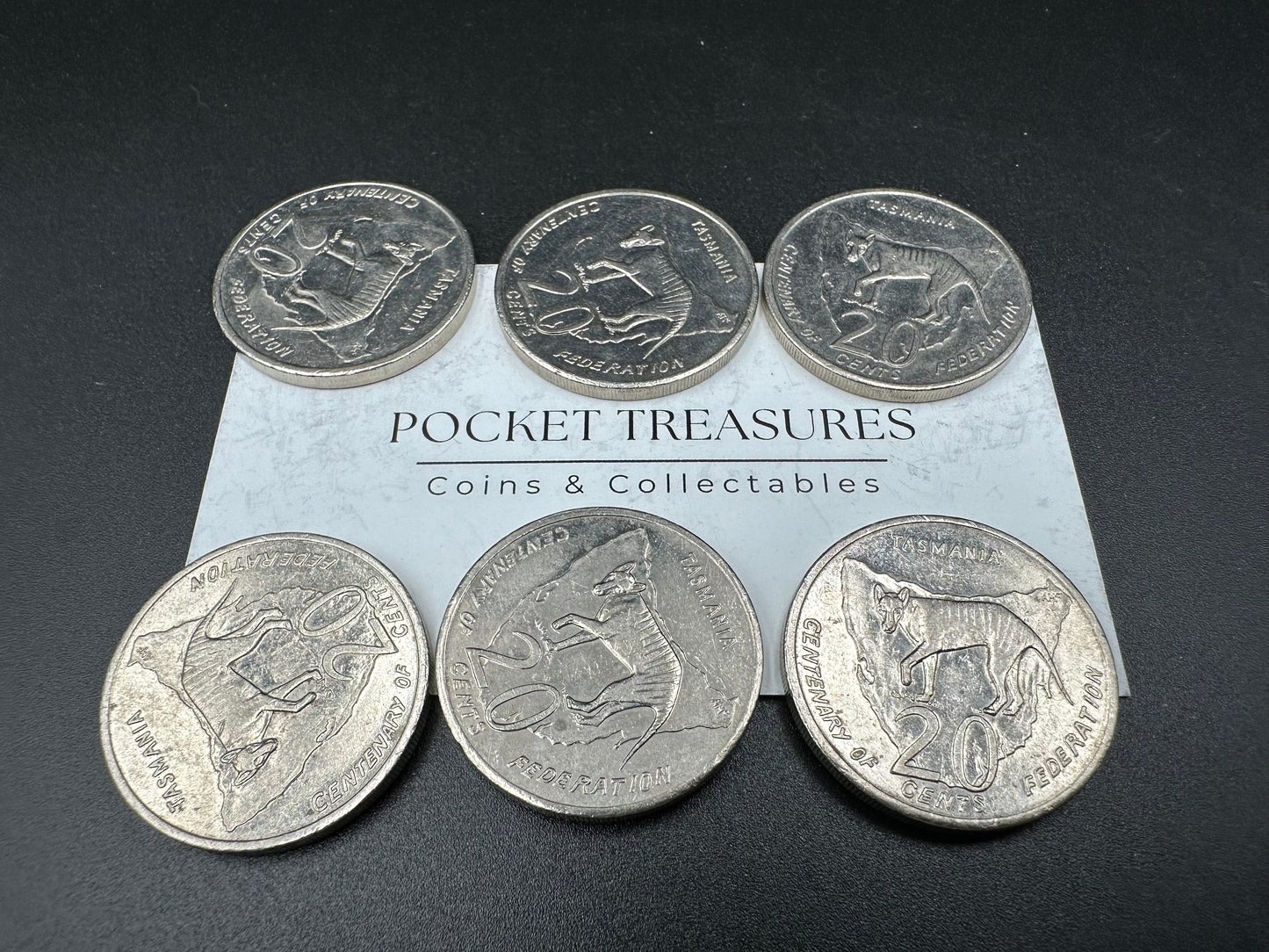 2001 Centenary of Federation TASMANIA - 20 cent & 50 cent coins- CIRCULATED