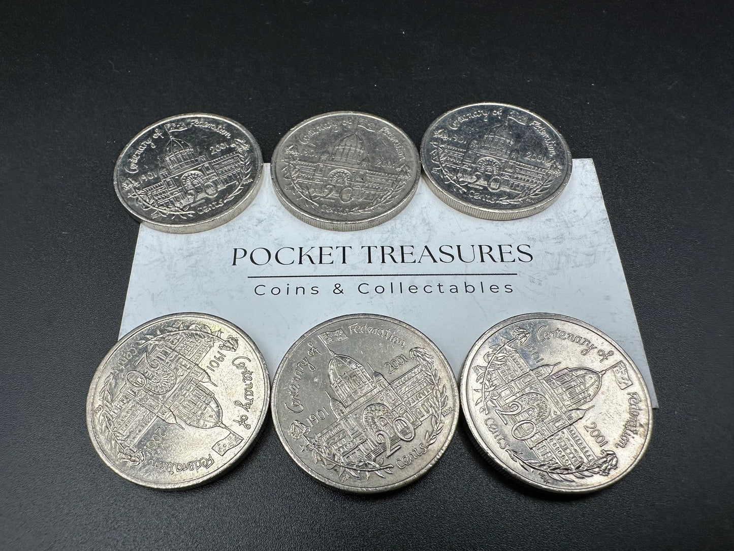 2001 Centenary of Federation VICTORIA - 20 cent & 50 cent coins- CIRCULATED