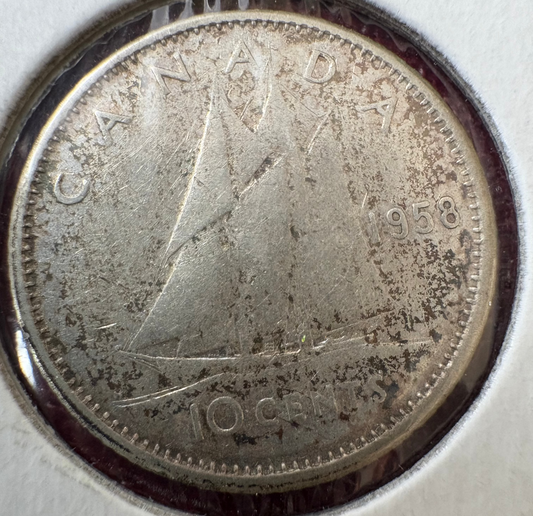 1958 Canada 10 cent coin - .80 Silver KM# 51