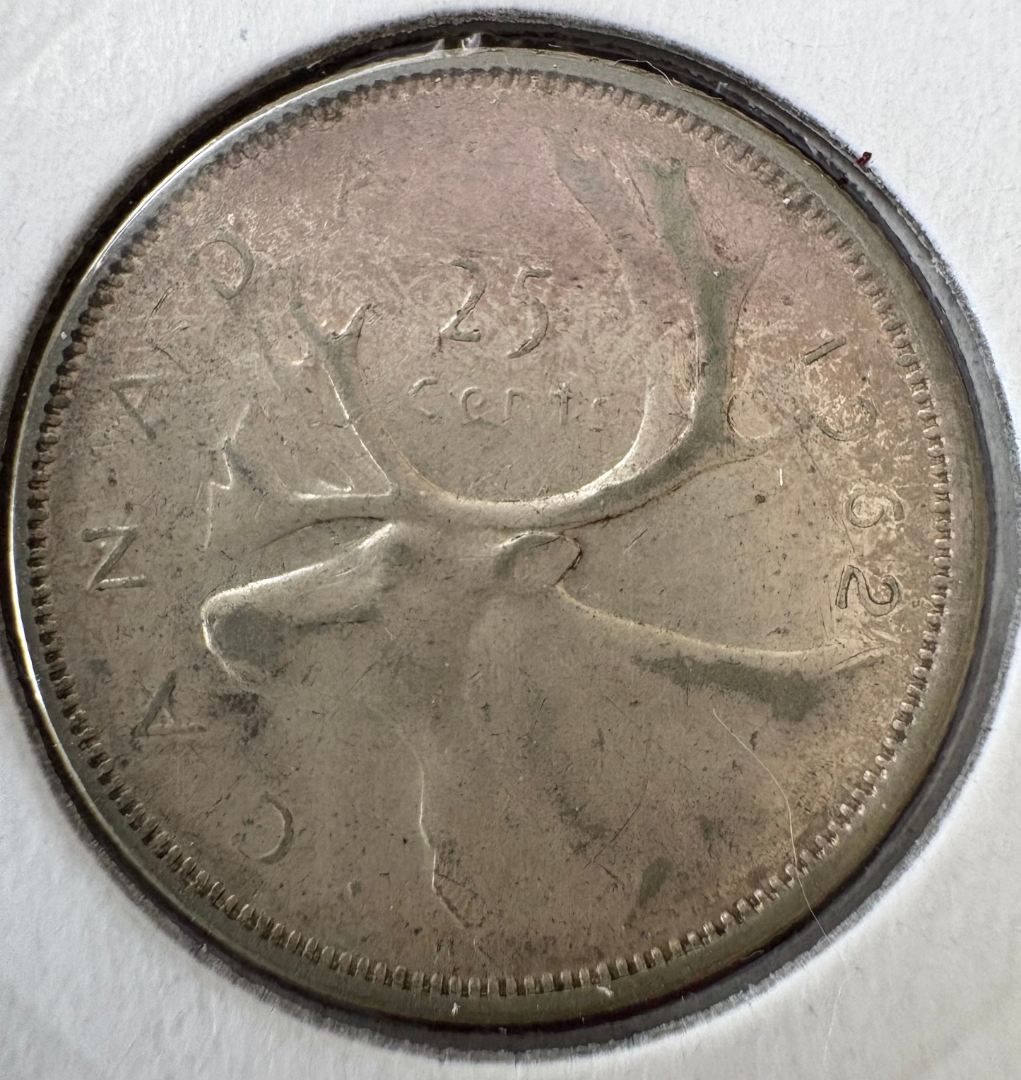 1962 Canada 25 cent coin - .800 Silver KM# 52