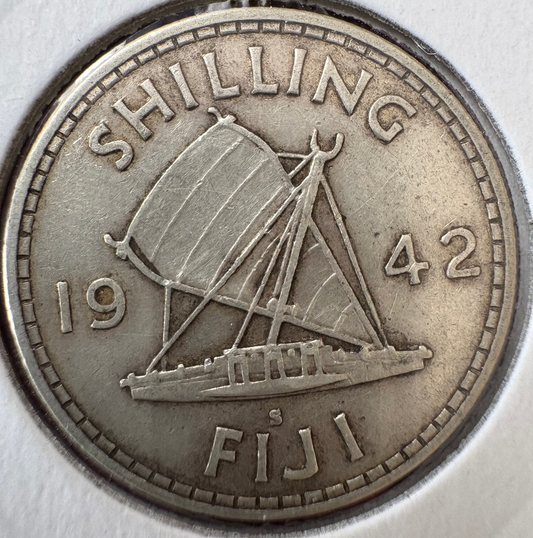 1942-S Fiji Shilling KM# 12a