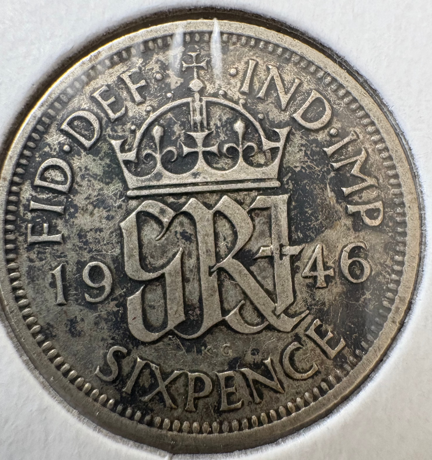1946 Great Britain Sixpence .500 Silver KM# 852