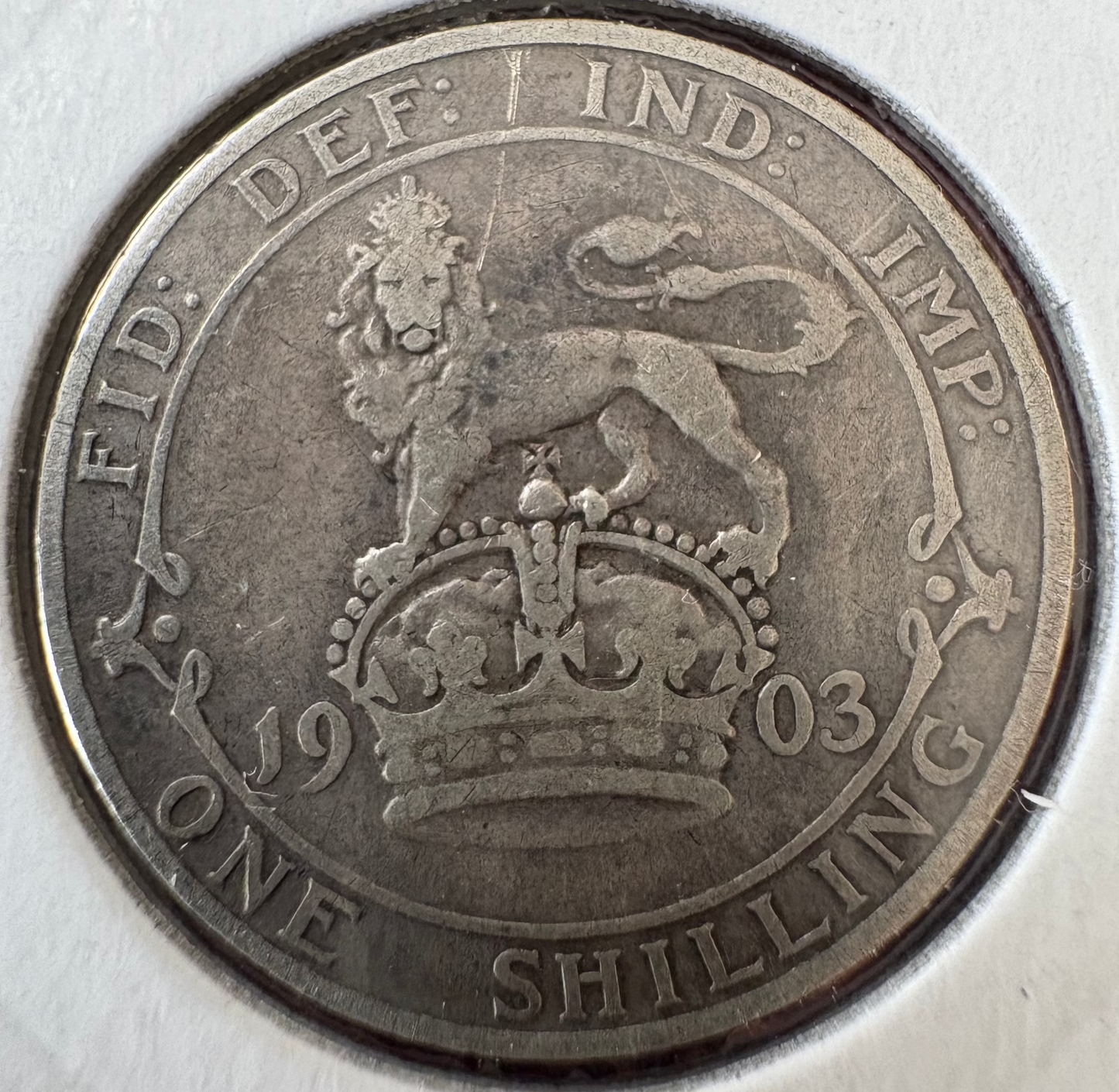1903 Great Britain One Shilling .925 Silver KM# 800