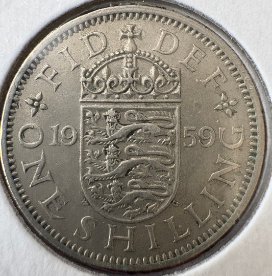 1959 Great Britain One Shilling KM# 904