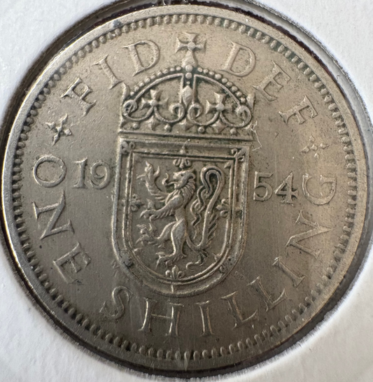1954 Great Britain One Shilling KM# 904