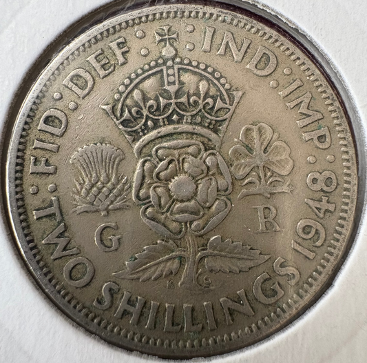 1948 Great Britain Florin / Two Shillings KM# 865