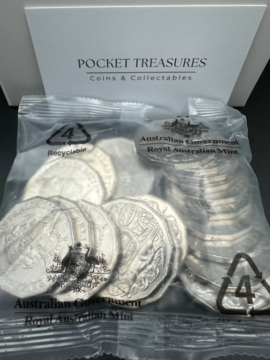 2021 50 Cent Jody Clark Effigy RAM Mint bag of 20 uncirculated coins