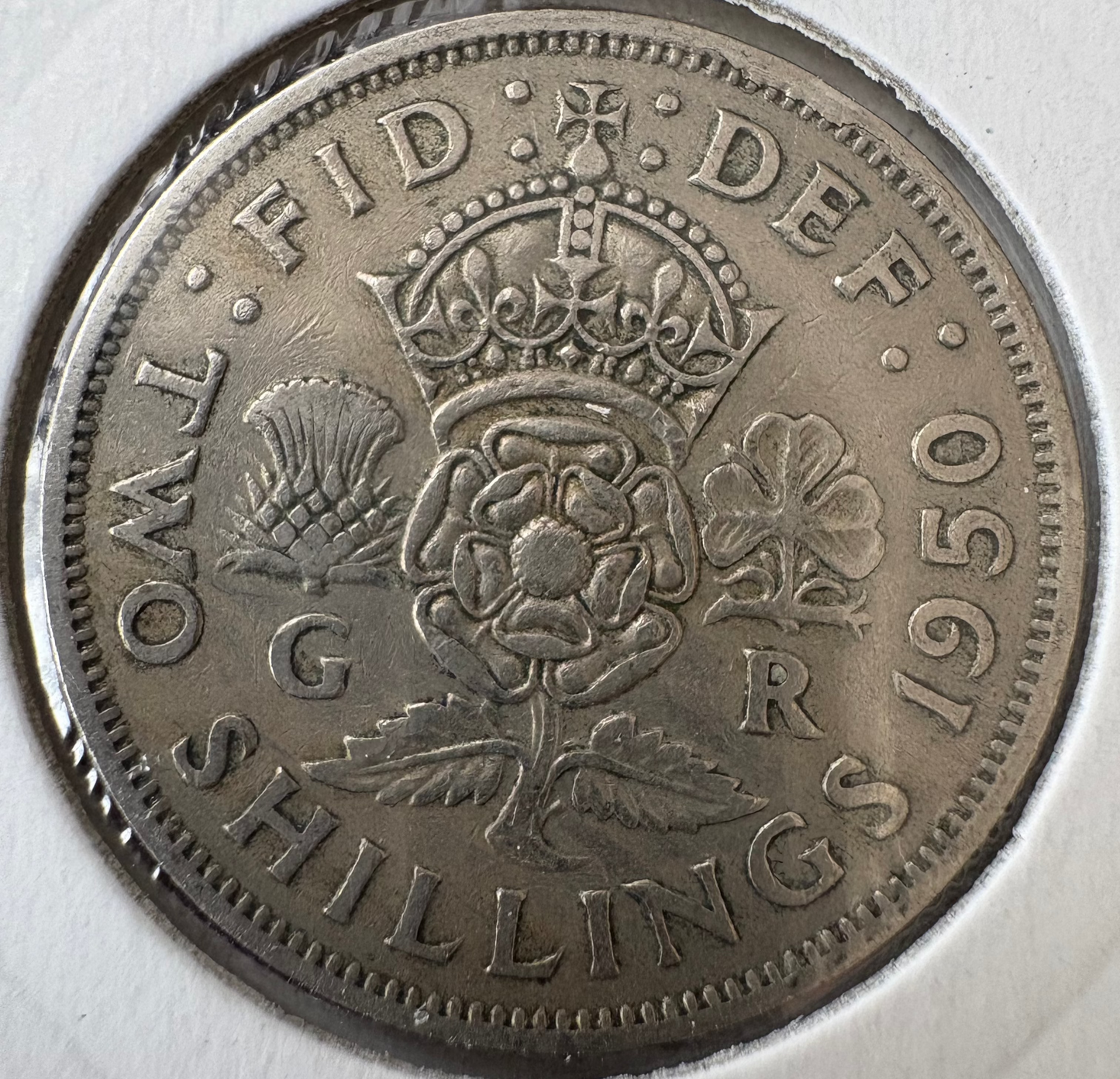 1950 Great Britain Florin / Two Shillings KM# 878