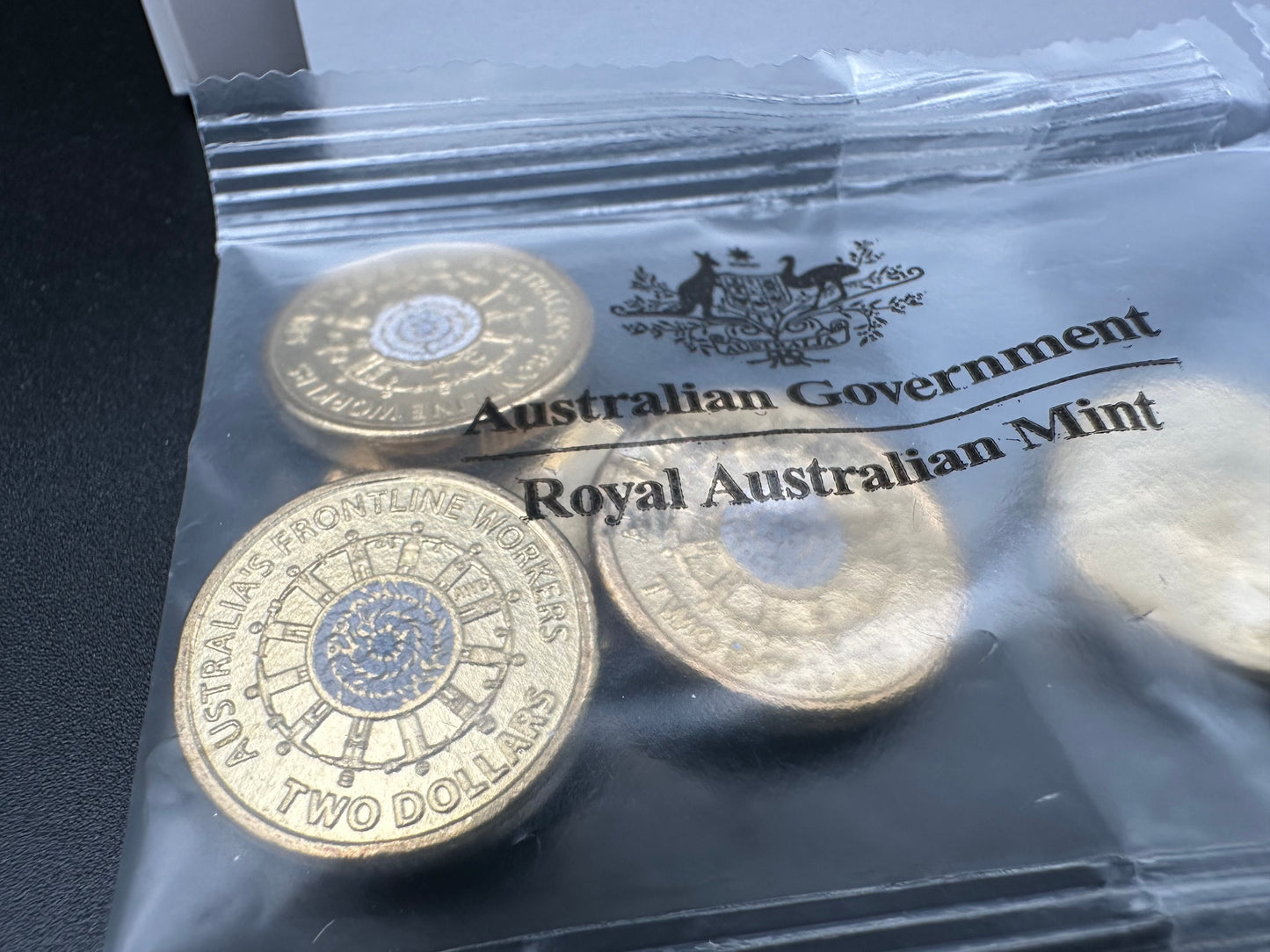 2022 $2 Frontline Workers UNCIRCULATED Coloured coin from RAM Mint bag