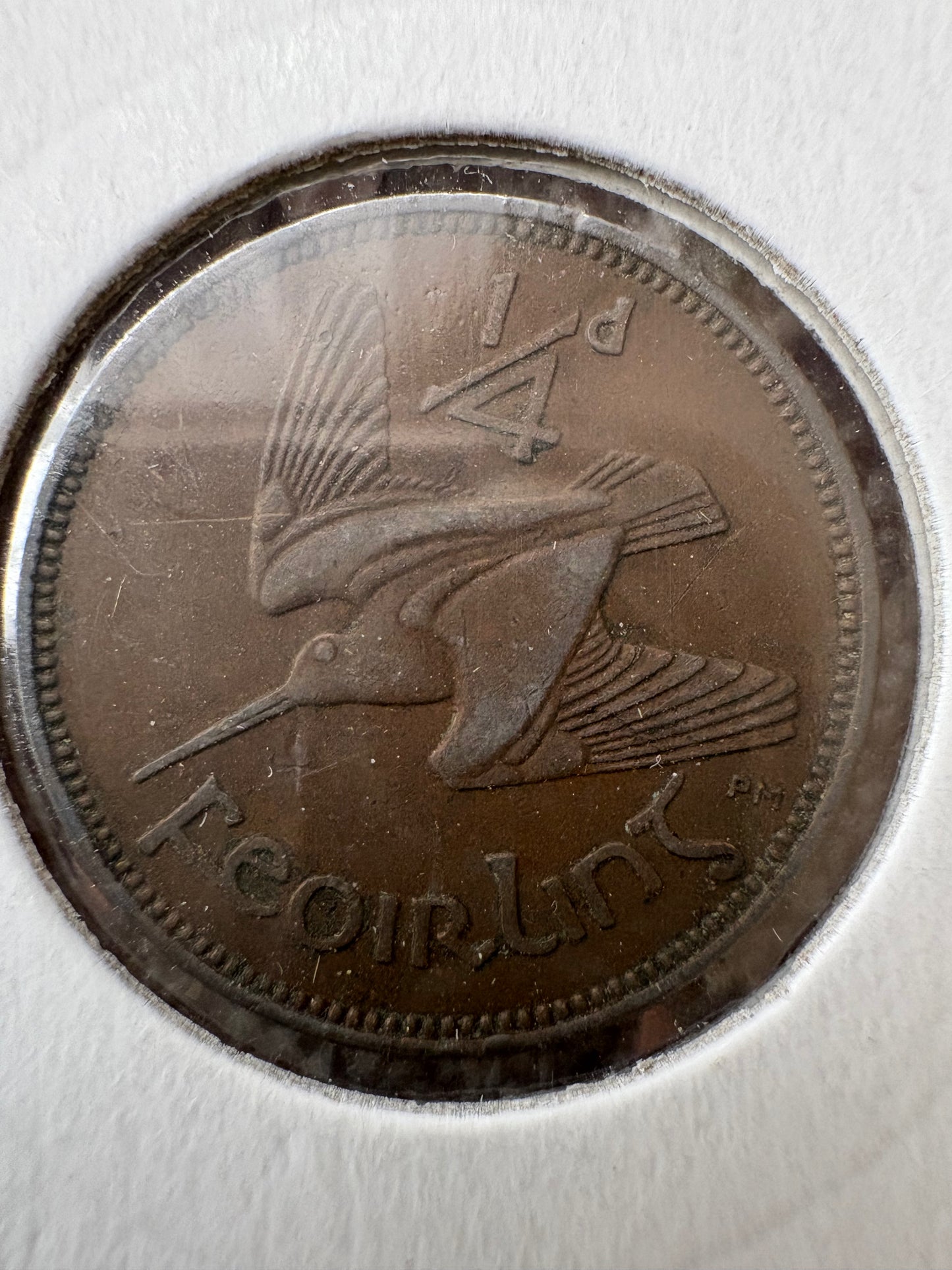 1939 Farthing - Ireland Saorstat Eireann 1/4 D Feoirling - 1/4 Phingin KM# 9