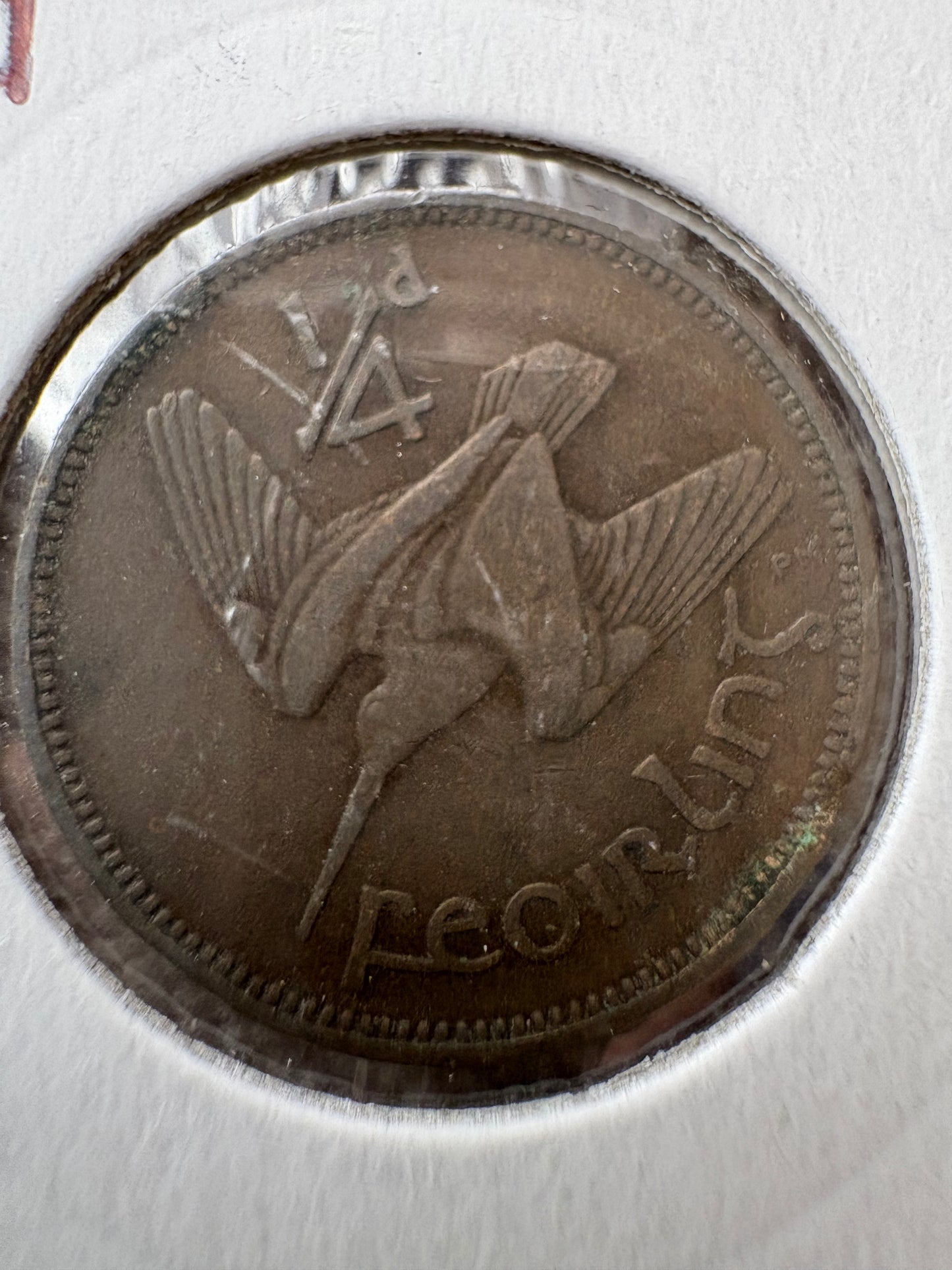 1933 Farthing - Ireland Saorstat Eireann 1/4 D Feoirling - 1/4 Phingin KM# 1