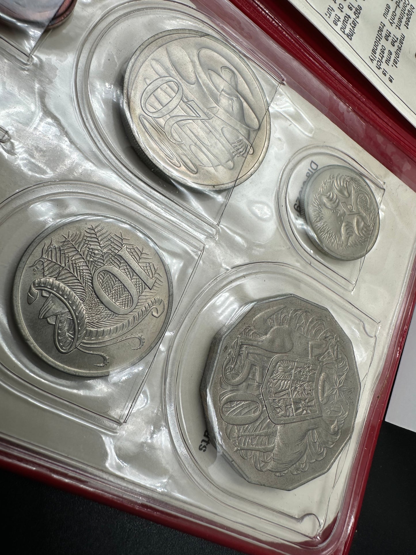 1971 Royal Australian Mint Uncirculated Six Coin Year Set - Red Wallet