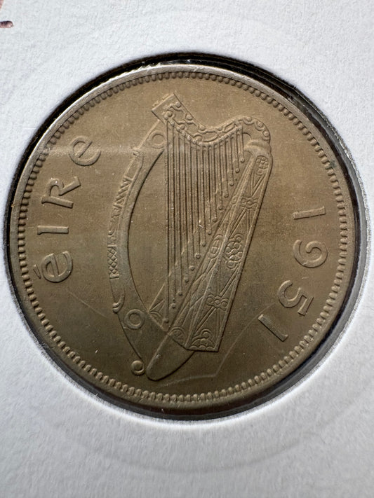 1951 Ireland Florin KM# 15a
