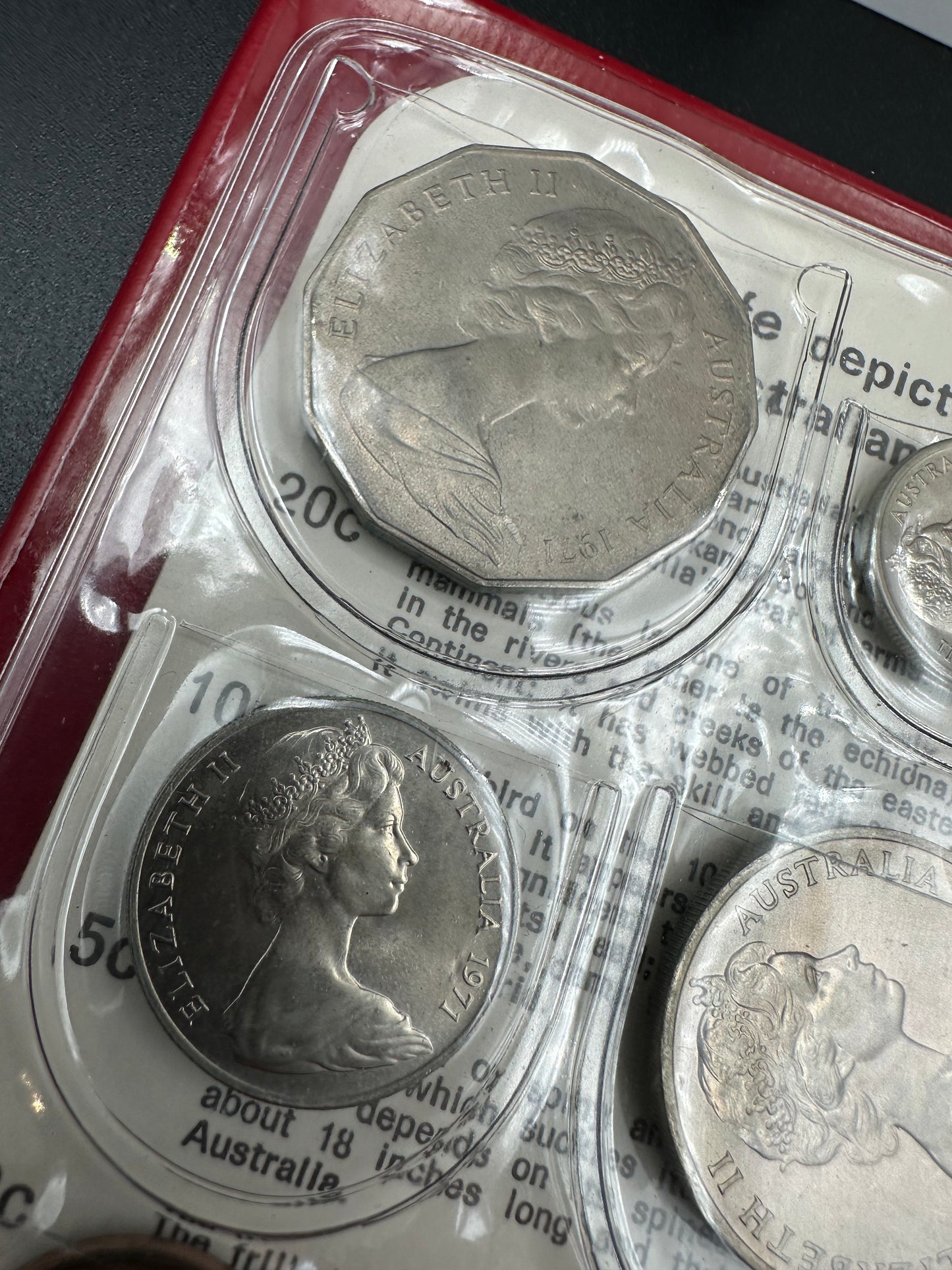 1971 Royal Australian Mint Uncirculated Six Coin Year Set - Red Wallet