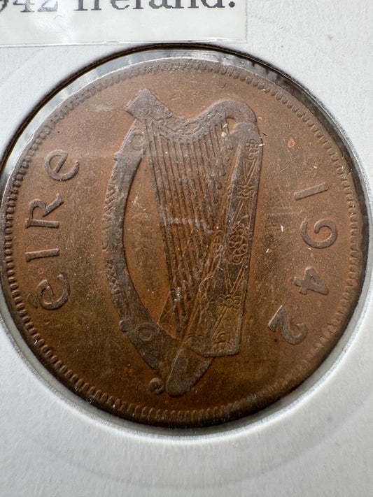 1942 1D - Ireland Saorstat Eireann One Penny KM# 11