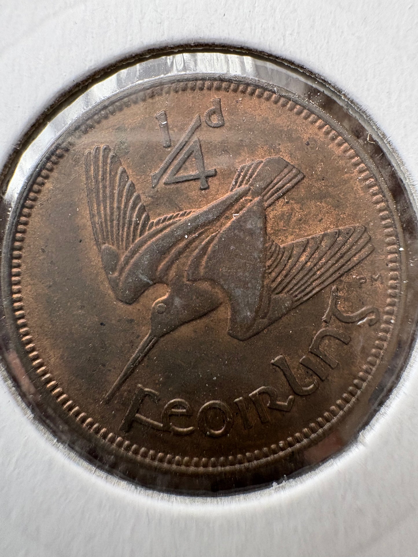 1949 Farthing - Ireland Saorstat Eireann 1/4 D Feoirling - 1/4 Phingin KM# 9
