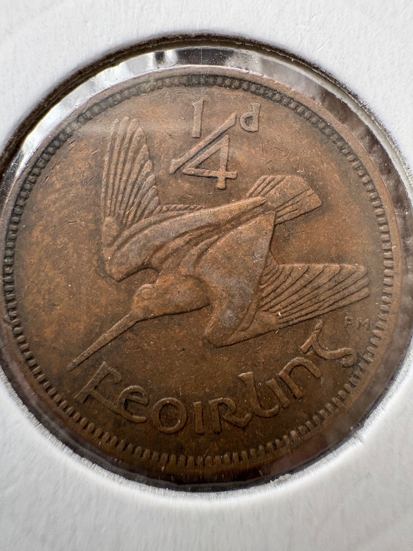 1944 Farthing - Ireland Saorstat Eireann 1/4 D Feoirling - 1/4 Phingin KM# 9
