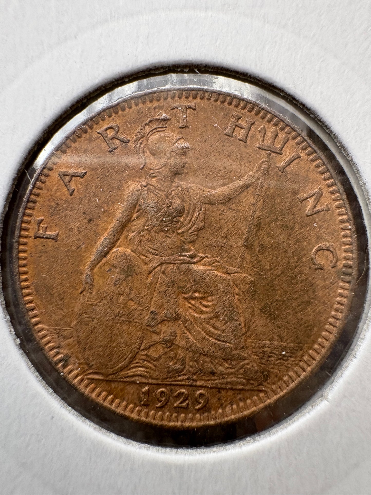 1929 Great Britain Farthing KM# 825