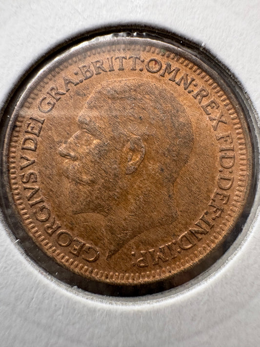 1929 Great Britain Farthing KM# 825