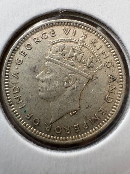 1939 Malaya 10 cent .750 Silver KM# 4