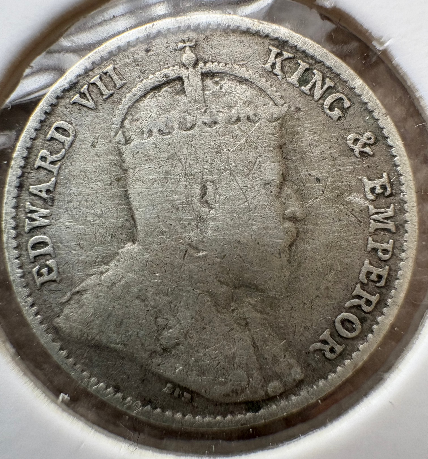 1903 Ceylon 10 cents .800 Silver KM# 97
