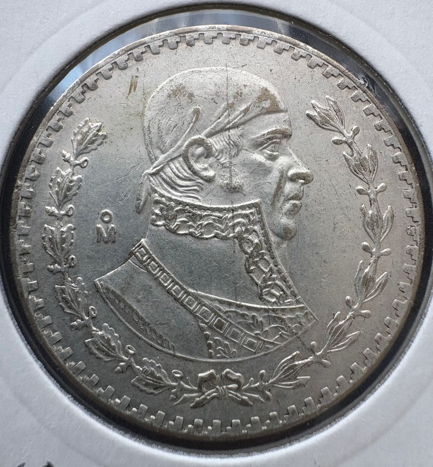 1966 Mexico 1 Peso Estados Unidos Mexicanos  .10 Silver KM# 459