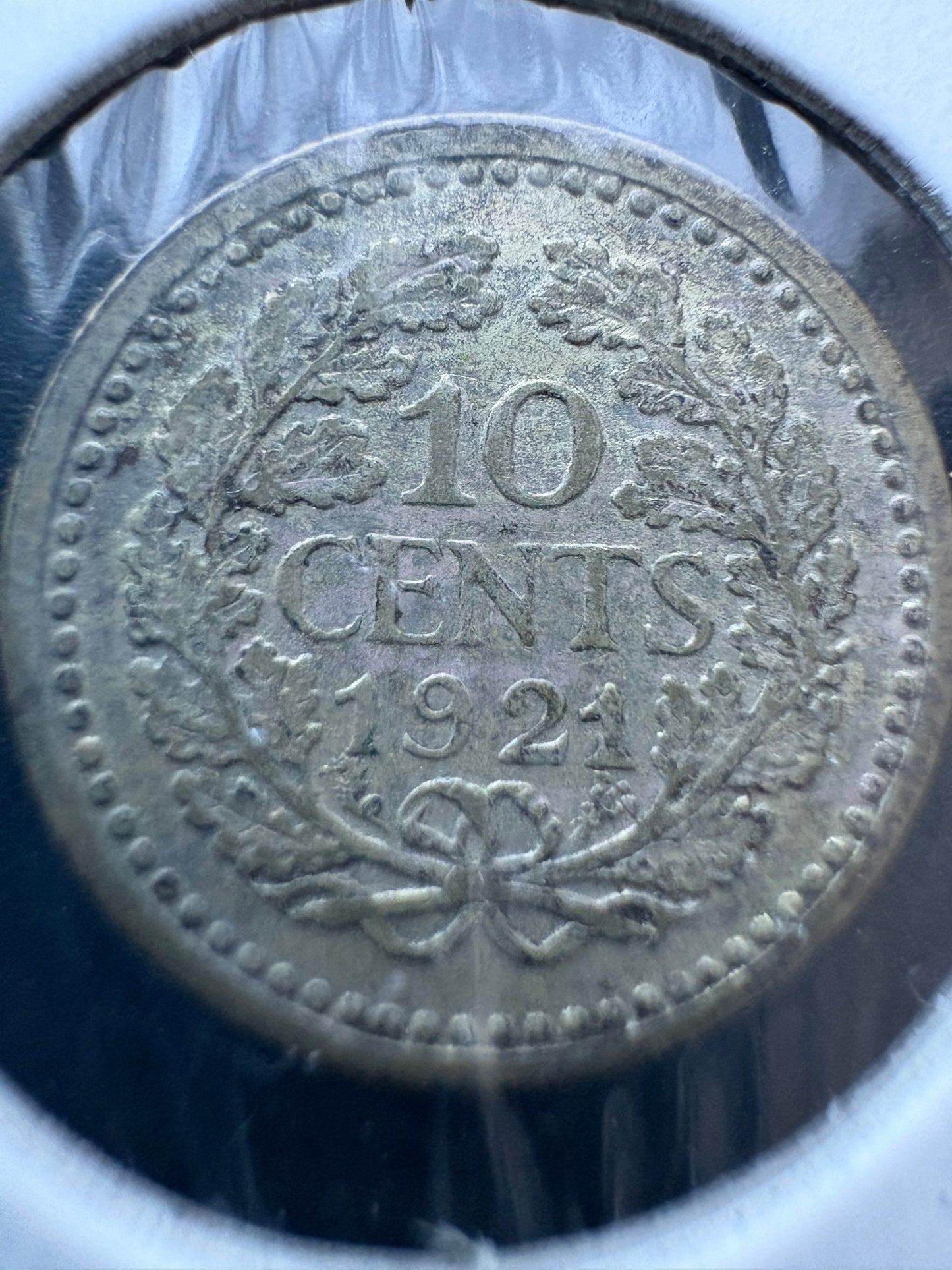 1921 Netherlands 10 cent .640 Silver - KM# 145