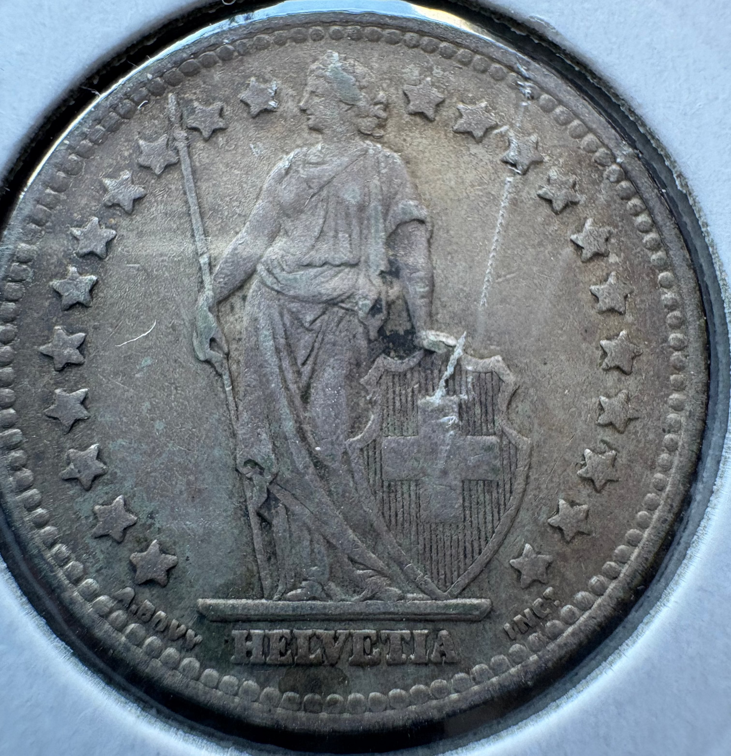 1944 Switzerland 1 Franc .500 Silver KM# 24