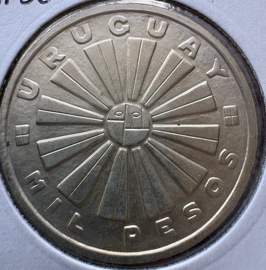 1969 Uruguay 1000 Pesos Crown .900 Silver KM# 55