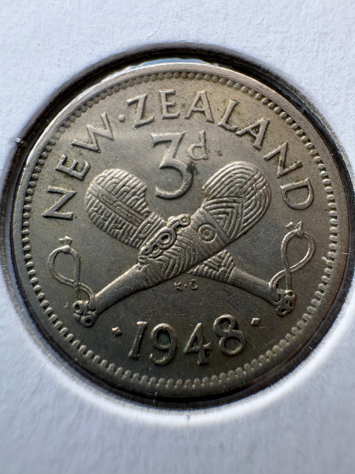 1948 New Zealand Threepence KM# 15