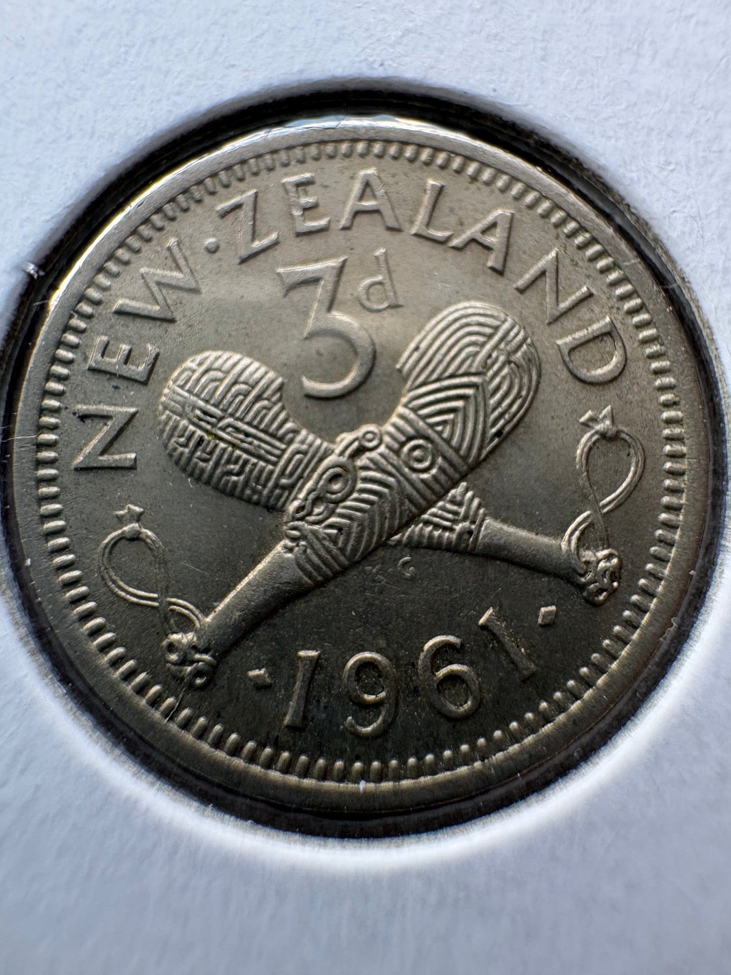 1961 New Zealand Threepence KM# 25.2