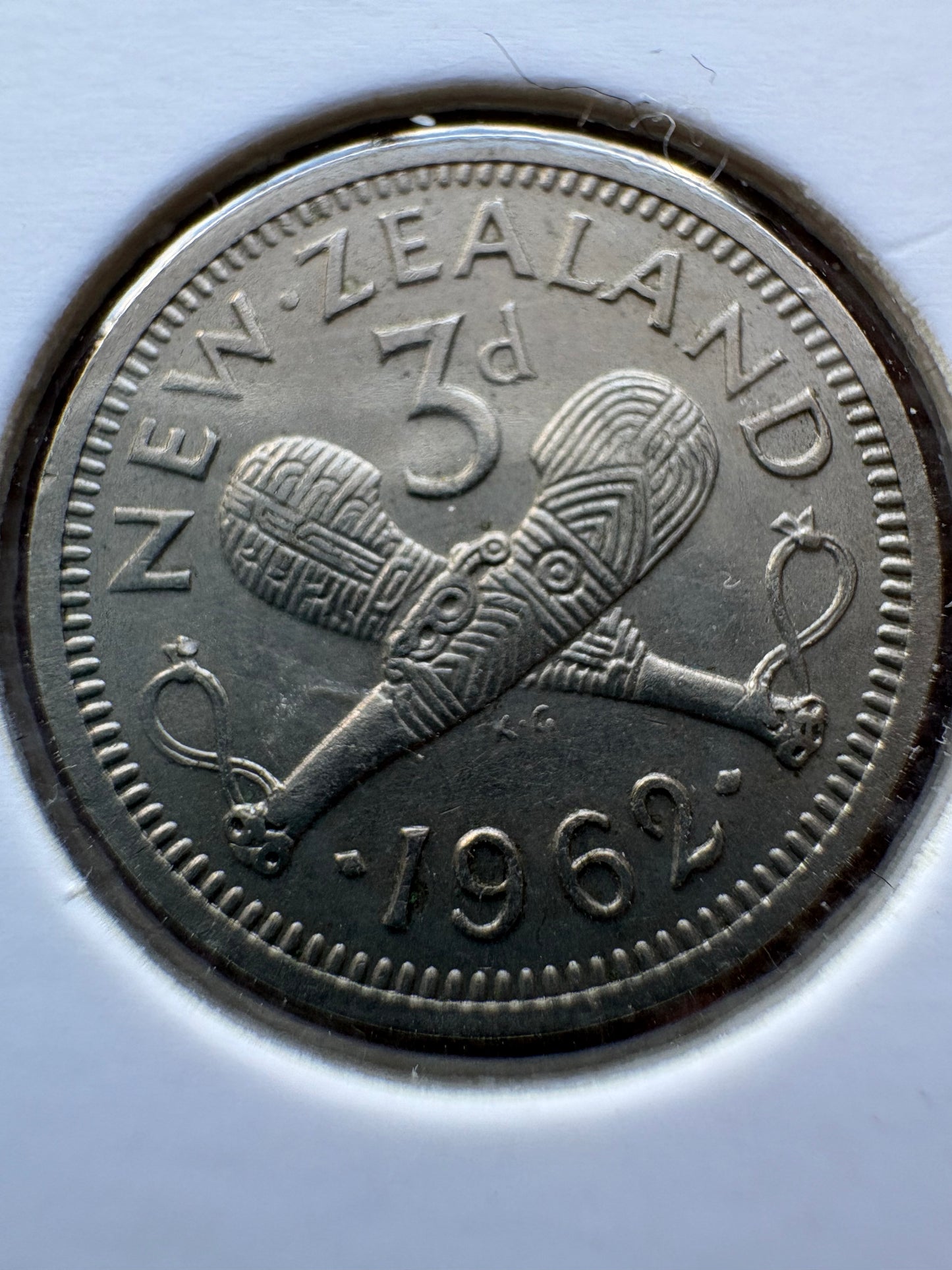 1962 New Zealand Threepence KM# 25.2
