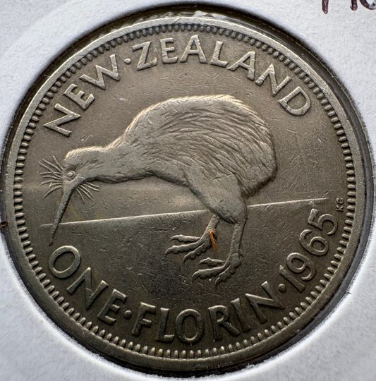 1965 New Zealand Florin KM# 28.2