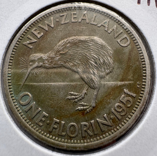 1951 New Zealand Florin KM# 18