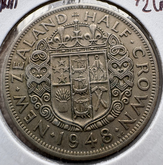 1948 New Zealand Florin Half Crown KM# 19