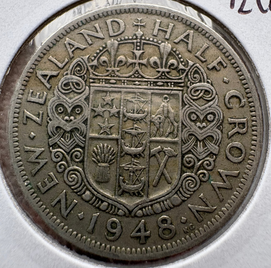 1948 New Zealand Florin Half Crown KM# 19
