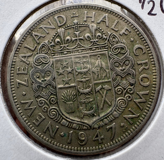 1947 New Zealand Florin Half Crown KM# 11a