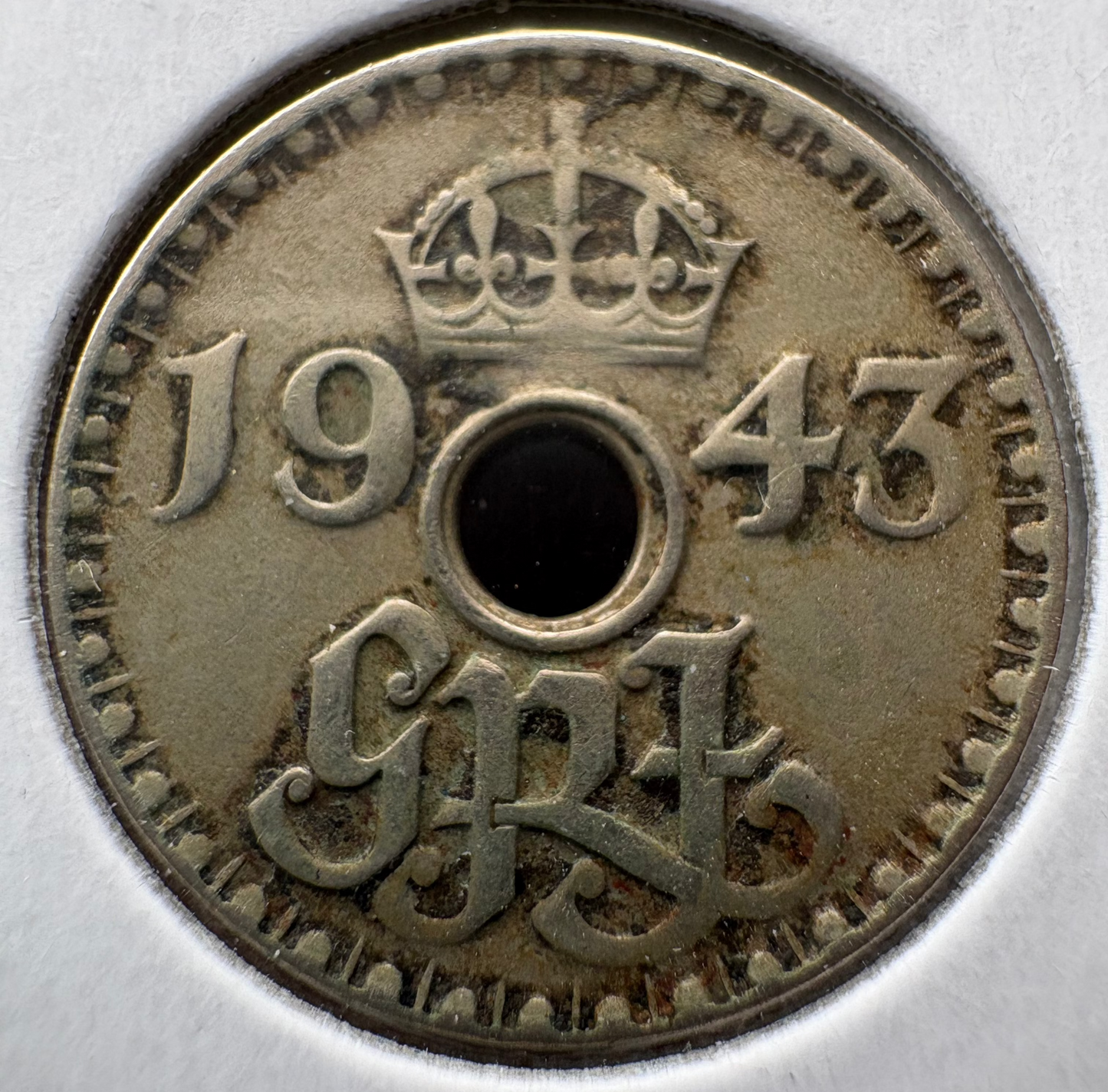 1943 New Guinea Sixpence KM# 9