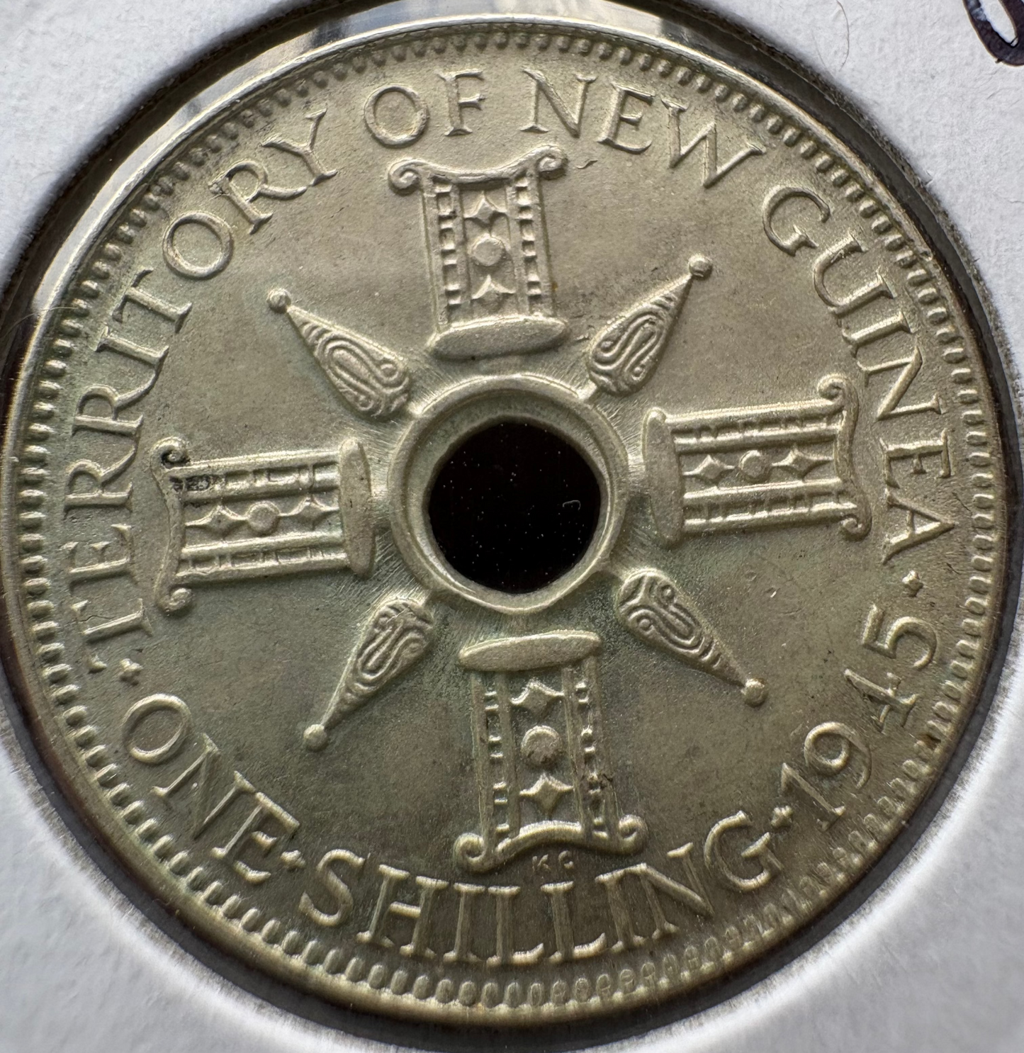 1945 New Guinea Shilling .925 Silver KM# 8