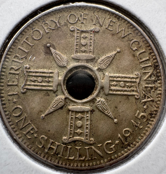 1945 New Guinea Shilling .925 Silver KM# 8